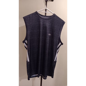LARGE Rawlings Mens Sleeveless Shirt Gym, Running 100% Polyester Black Gray